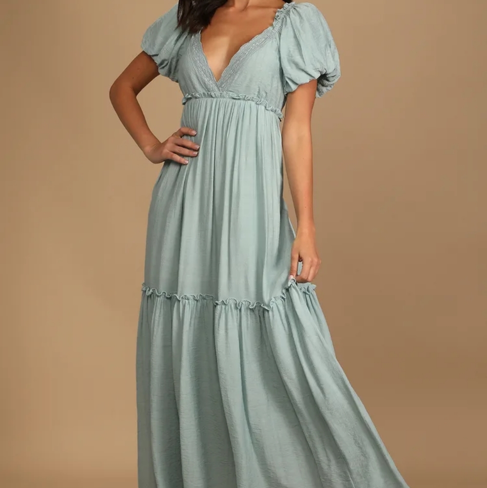 Lulu's Light Blue Maxi Dress
